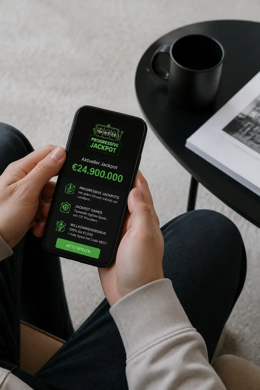 Neospin Jackpot: Progressive Jackpots gewinnen visual guide for Neospin Casino